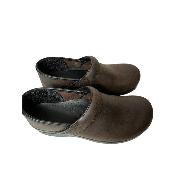 Dansko Professional Antique Brown/Black Leather Clogs Size 40 Brown 206-780202 - Picture 3 of 13